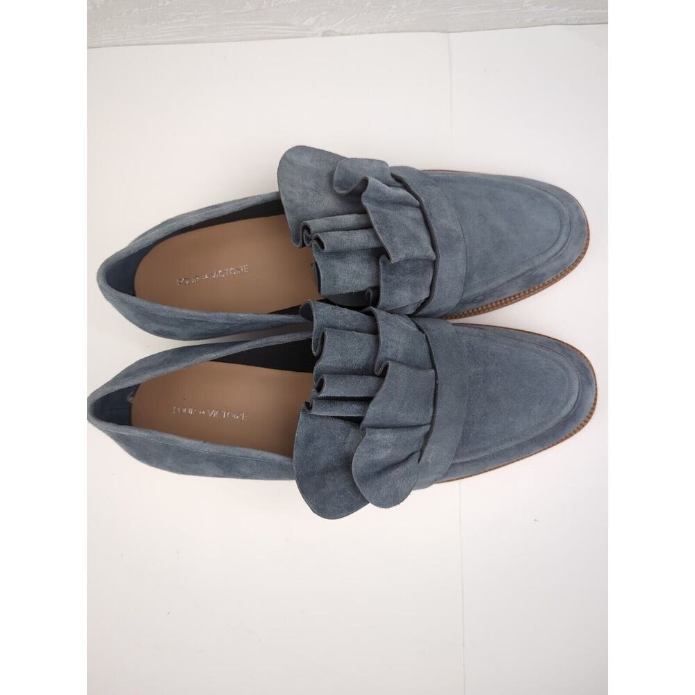 Poor La Victoire Tenley Blue Gray Suede Loafers 9.5 UK 40 - Picture 3 of 8